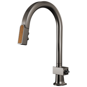 Brizo Frank Lloyd Wright(R): Pull-Down Kitchen Faucet with Arc Spout and Wood Wand - Less Handle