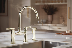 Brizo Tulham(R): Bridge Kitchen Faucet with Side Sprayer
