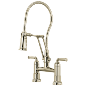 Brizo Rook(R): Articulating Bridge Faucet with Finished Hose