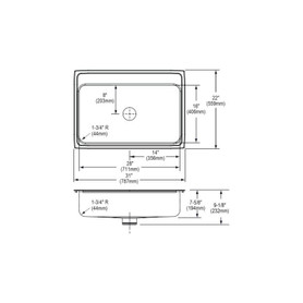LR3122PD5 Stainless Steel Single Bowl Top Mount Sink Kit with 5 Faucet Holes and Perfect Drain in Lustrous Highlighted Satin