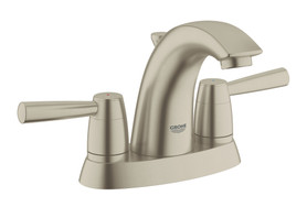 4" Centerset Two-Handle Bathroom Faucet in Brushed Nickel