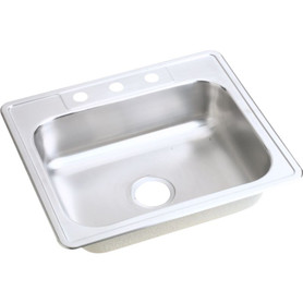 Dayton D125215 Stainless Steel Single Bowl Top Mount Sink with 5 Faucet Holes in Satin