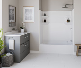 60 x 32 Veritek(TM) Pro Alcove Right Hand Drain Four Piece Tub Shower in White
