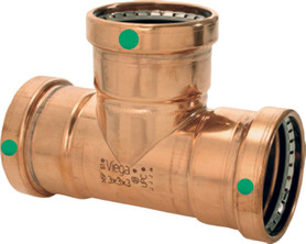 Viega ProPress tee, copper, P1: 2½; P2: ¾; P3: 2½