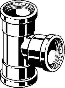 Viega ProPress tee, copper, P1: 2½; P2: 2; P3: ¾