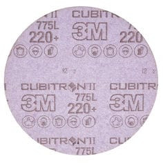 3M™ Cubitron™ II Hookit™ Film Disc 775L, 220+ 3MIL, 11 in x NH, Die 1100F