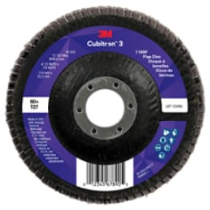 3M™ Cubitron™ 3 Flap Disc 1169F, 60+, T27-Flat, 4-1/2 in x 7/8 in, 10 ea/Case