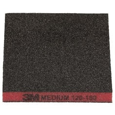 3M™ Two-Sided Sanding Sponge 23808, 124 mm x 98 mm (4.8 in x 3.8 in), Medium 120-180, Red, 20 Ea / Carton, 9 Cartons / Case