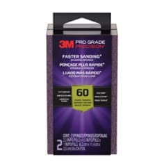 3M™ Pro Grade Precision™ Faster Sanding Sanding Block Sponge FSB60-PGP-2T, 2.5 in x 4.5 in x 1in, 60 grit, 2 each/pk, 6 pk/case
