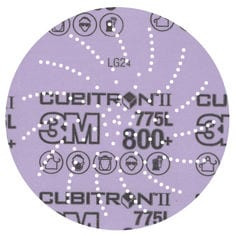 3M Xtract™ Cubitron™ II Film Disc 775L, 800+ 3MIL, 5 in x NH, Die 500LG, 50/Carton, 250 ea/Case