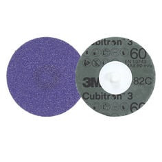 3M™ Cubitron™ 3 Roloc™ Fibre Disc 1182C, 60+, TR, Purple, 4 in, Die R400BB, 25/Carton, 100 ea/Case