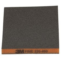 3M™ Two-Sided Sanding Sponge 23809, 124 mm x 98 mm (4.8 in x 3.8 in), Fine 320-400, Orange, 20 Ea / Carton, 9 Cartons / Case