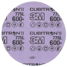 3M™ Cubitron™ II Hookit™ Film Disc 775L, 600+ 3MIL, 6 in x NH, Die 600Z, 50/Carton, 250 ea/Case