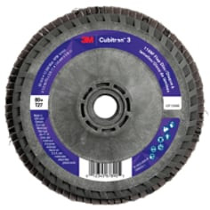 3M™ Cubitron™ 3 Flap Disc 1169F, 80+, T27-Flat Quick Change Plastic, 4-1/2 in x 5/8 in-11, 10 ea/Case