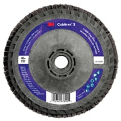 3M™ Cubitron™ 3 Flap Disc 1169F, 40+, T27-Flat Quick Change Plastic, 4-1/2 in x 5/8 in-11, 10 ea/Case, Single Pack