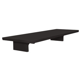 11-in x 4-in x 2-in Solid Surface Grab Bar Shelf, Black