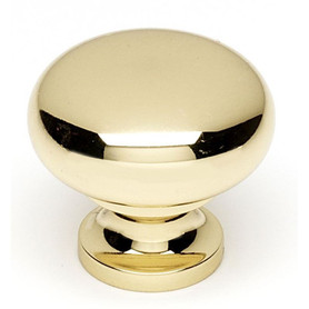 A1134-PB Knob Traditional 1-1/4-in in Polished Brass