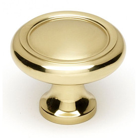 A1151-PB Knob Traditional 1-1/4-in in Polished Brass