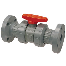 F51TBV 1/2 in. Bleach Ball Valve - Flanged, Tru-Bloc® True Union, Corzan® CPVC Schedule 80, FKM
