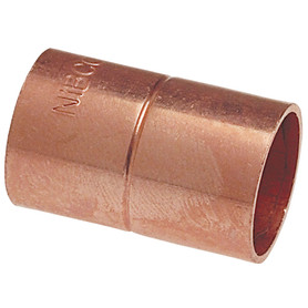 600-RS 1 in. x 1 in. Coupling with Rolled Tube Stop C x C - Wrot (Order in Multiples of 10)