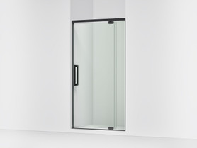 76" H pivot shower door with 5/16"-thick glass