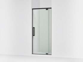 76" H pivot shower door with 5/16"-thick glass