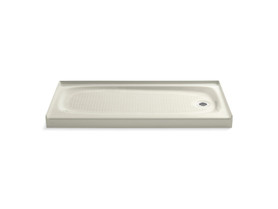 60" x 30" alcove shower base, right drain