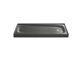 60" x 30" alcove shower base, right drain