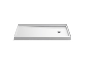 60" x 32" alcove shower base, right drain