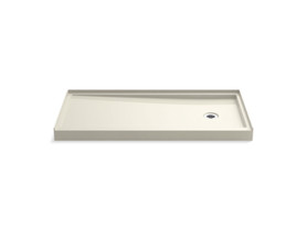 60" x 30" alcove shower base, right drain