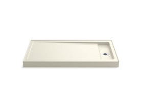 60" x 34" alcove shower base, right offset drain