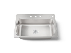 33" top-mount single-bowl kitchen sink