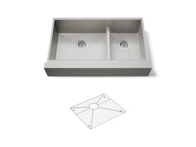 Smart Divide(R) 35-1/2" undermount double-bowl farmhouse kitchen sink