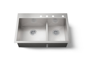 Smart Divide(R) 33" top-/undermount double-bowl kitchen sink