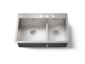 Smart Divide(R) 33" top-/undermount double-bowl kitchen sink