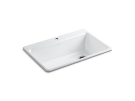33" top-mount single-bowl workstation kitchen sink