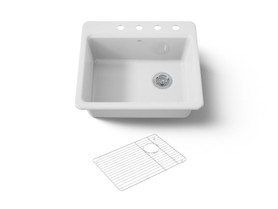 25" top-mount single-bowl kitchen sink