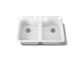 33" undermount double-bowl kitchen sink