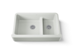 Smart Divide(R) 35-3/4" undermount double-bowl farmhouse kitchen sink