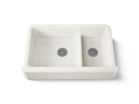 Smart Divide(R) 35-3/4" undermount double-bowl farmhouse kitchen sink
