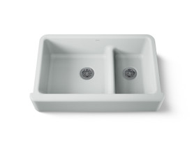 Smart Divide(R) 35-3/4" undermount double-bowl farmhouse kitchen sink