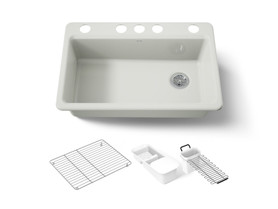 33" undermount single-bowl workstation kitchen sink