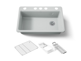 33" undermount single-bowl workstation kitchen sink