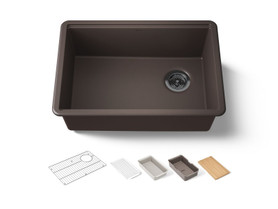 26-1/2" undermount single-bowl workstation kitchen sink