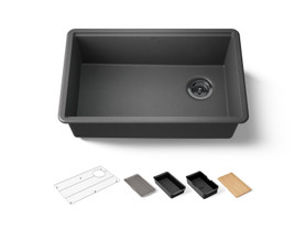 29-1/2" undermount single-bowl workstation kitchen sink