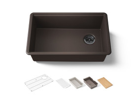 29-1/2" undermount single-bowl workstation kitchen sink