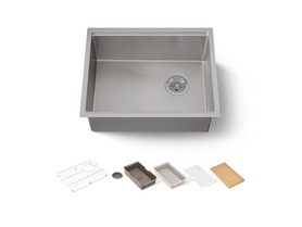 23" undermount single-bowl workstation kitchen sink