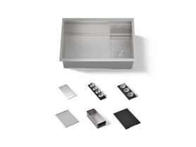 27-3/4" undermount single-bowl workstation kitchen sink