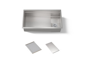 33-3/4" undermount single-bowl kitchen sink