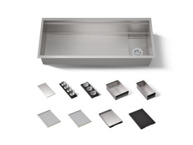 45-3/4" undermount single-bowl workstation kitchen sink